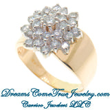 14K Gold 2.10 CTW Ladies Diamond Cluster Ring
