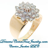 14K Gold 2.10 CTW Ladies Diamond Cluster Ring
