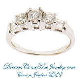 1.03 CTW 3 Diamond Past Present Future 14K Gold Ring