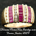 14K Gold Ladies Ruby and Diamond Ladies Custom Ring