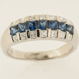 14K Gold Ladies Diamond and Sapphire Ring