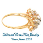 10K Gold 1.15 CTW Ladies Waterfall Diamond Cluster Ring