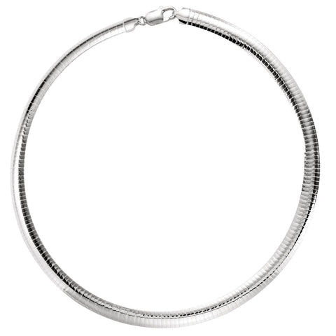 Sterling Silver Domed Omega Chain 7.25mm