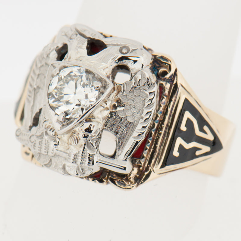 Old European Diamond Masonic Ring c1931 – Pippin Vintage Jewelry