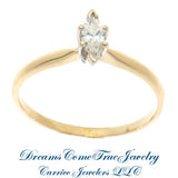 14k Gold 0.21 Carat Marquise Diamond Engagement Ring