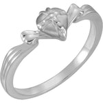 10K, 14K Gold or Sterling Silver "Gift Wrapped Heart" Chastity Ring