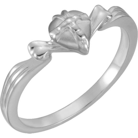 10K, 14K Gold or Sterling Silver "Gift Wrapped Heart" Chastity Ring