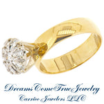 14K Yellow Gold 0.50 ctw Ladies 8 Diamond Cluster Ring