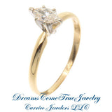 14K Gold 0.38 Carat Marquise Diamond Engagement Ring