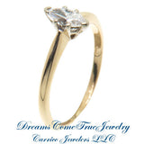 14K Gold 0.29 Carat Marquise Diamond Engagement Ring