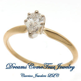 0.39 Carat Pear Shaped Diamond Engagement Ring