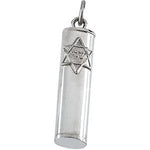 14K Yellow and White Gold or Sterling Silver Mezuzah Pendant