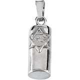 14K Yellow and White Gold or Sterling Silver Mezuzah Pendant
