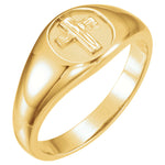 10K, 14K Gold or Sterling Silver "Rugged Cross" Purity Ring
