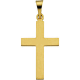 14K Gold or Sterling Silver Cross Pendant in 4 Sizes