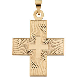 14K Gold Greek Cross Pendant in 3 Sizes