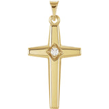 14K Gold Cross Pendant with Diamond