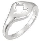14K Gold or Sterling Silver Dove Ring