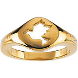 14K Gold or Sterling Silver Dove Ring