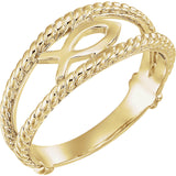 14K Gold or Sterling Silver Fish Purity Ring