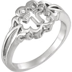 10K, 14K Gold or Sterling Silver Chastity Ring Cross Design