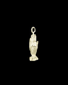 Sterling Silver Praying Hands Pendant with Bail