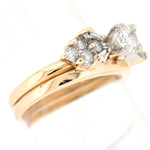 14K Gold 1.00 CTW Vintage Diamond Bridal Set