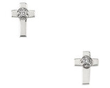 14K White Gold Diamond Cross Earring (Sold Single)